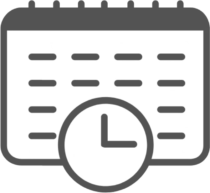 calendario con reloj